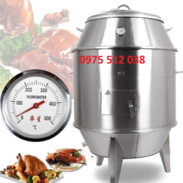 Lò quay gà vịt inox dùng than phi 80
