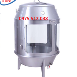 Lò quay gà vịt inox kính 80 dùng than