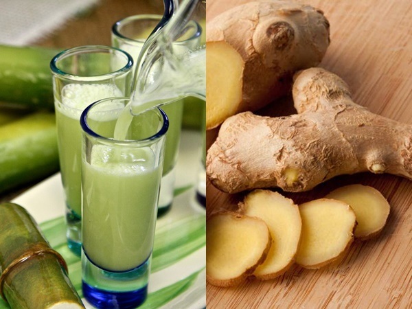 Uống nước gừng trộn nước mía giúp không buồn nôn khi mang thai