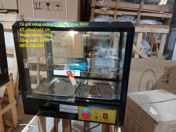 Tủ giữ nóng thực phẩm kính vuông ZH37