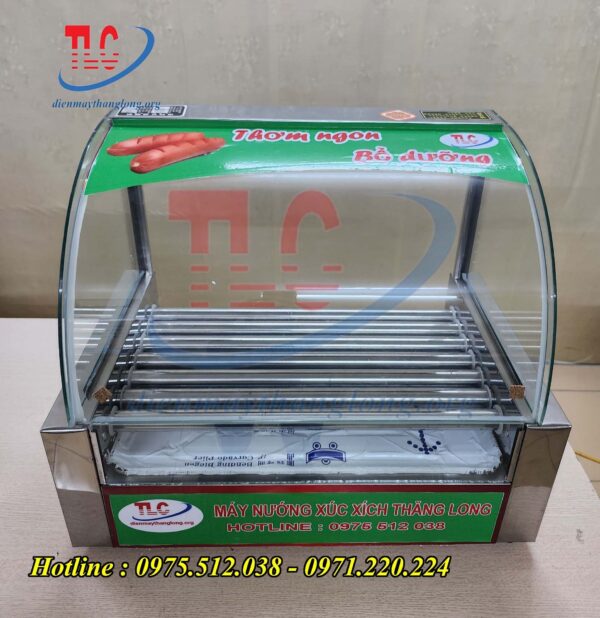 Máy nướng xúc xích 7 thanh kính cong